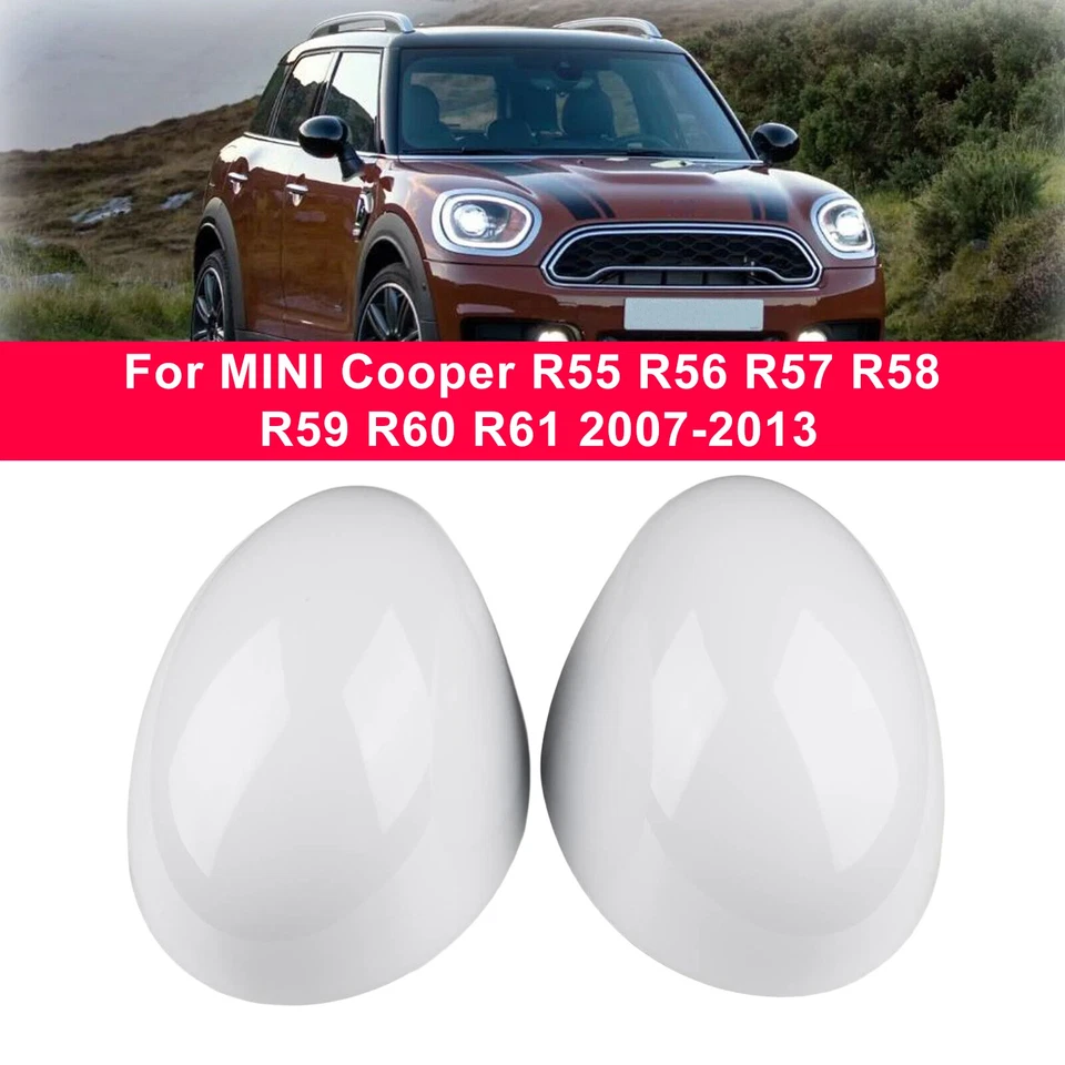 Cubierta de espejo de puerta blanca brillante para BMW Mini R55 R56 R57 R58 R59 R61 2007-2013 Foto 1 de 4