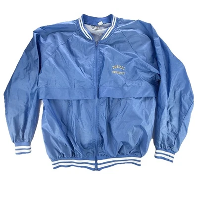 Vintage Drexel University Bomber Blue Vented Windbreaker Jacket Size XL 90s Y2K - Image 1 of 4
