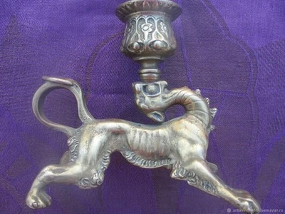 chandelier ancien en bronze  Lionne, XIXe siècle France - Photo 1/4