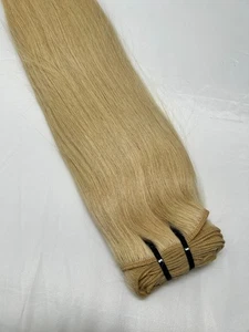 #613 Blonde Human Virgin Hair Bundles Double Weft Extensions - Picture 1 of 18