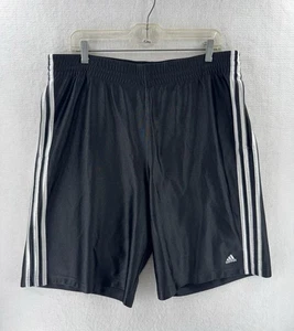 Pantalones Cortos de Fútbol Adidas Negro Satinado Sedoso Brillante Para Hombres XL Antiguo Logo Raro - Imagen 1 de 16