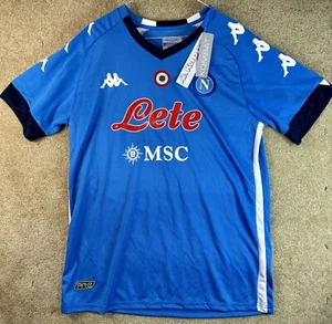 NWT 2020/21 Napoli Home Kappa Combat Gara Soccer Football Jersey Large Loranzo - Picture 1 of 6