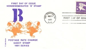 USPS FDC #1818 1981 18¢ Eagle B Rate Change Stamp Barlen ST1967 - Picture 1 of 1