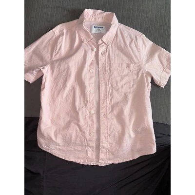 Camisa Antigua Azul Marino Abotonada Manga Corta Integrada Flex Rosa Niños Talla S Foto 1 de 3