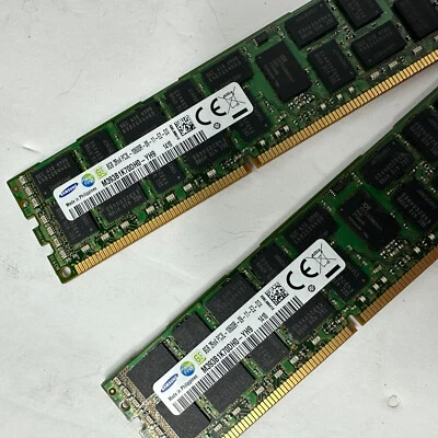 SAMSUNG M393B5270QB0-YK0Q8 4GB 1Rx4 PC3L-1280R ECC DDR3 Server Memory RAM - Pair - Image 1 of 4