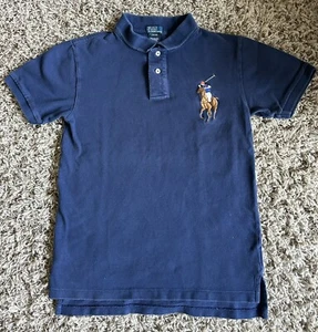 RALPH LAUREN Boy's Navy Blue Big Pony Polo Short Sleeve Shirt Size L (16-18) - Picture 1 of 3
