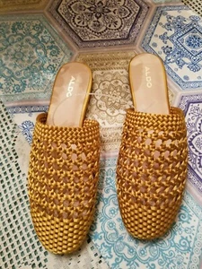 ALDO Yellow Weaved Flat Slippers - Picture 1 of 3