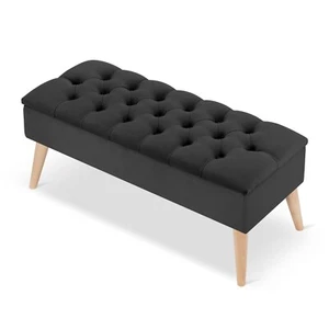 Banco con espacio de almacenamiento HECHO A MANO acolchado acolchado acolchado banco de cofre banco de asiento - Imagen 1 de 6