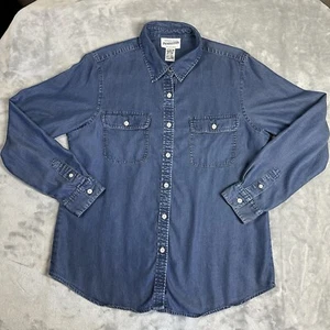 Pendleton Shirt Mens Medium Blue Denim Tencel Long Sleeve Button Up Soft Casual - Picture 1 of 11