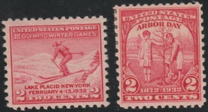US 1932 SC# 716, 717 - Olympic Winter Games - Arbor Day - M-H Lot # 17 - Picture 1 of 2