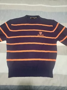 Rare 80's Vintage LOGO 7 Orange & Blue Striped Chicago Bears NFL Sweater XLarge - Picture 1 of 16