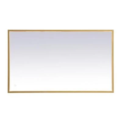 Elegant Decor Pier 24x30" Modern Aluminum LED Mirror in Brass - Image 1 of 4