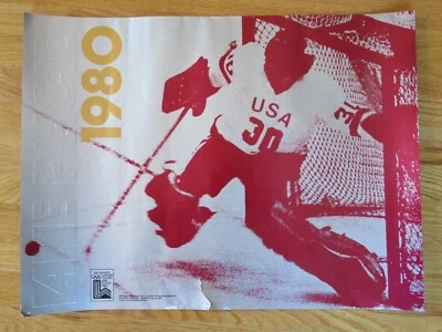 Rare XIII OLYMPIC WINTER GAMES Lake Placid 1980 Poster JIM CRAIG Miracle on Ice - Image 1 of 4