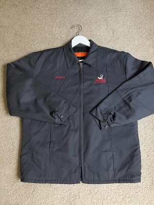 SWISS Dairy Jacket Size L Embroidered Logo Employee Work Jacket Y2k Red Kap - Image 1 of 4