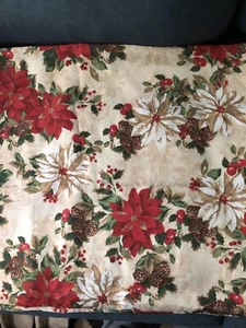 Mantel Christmas Poinsettia 60"" X 80"" mezcla de poliéster - Imagen 1 de 1