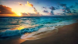 Beautiful beach sunset Canvas Print Home Decor Wall Art choose your size - Picture 1 of 1