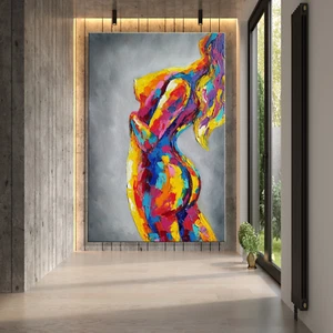 Quadro astratto su tela arte donna sexy arte da parete decorazione casa poster stampa - Foto 1 di 7