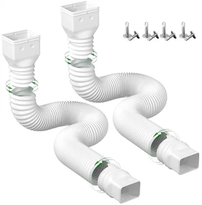 2 Pack Rain Gutter Downspout Extensions Flexible,Drain Downspout Extender Connec - Picture 1 of 8