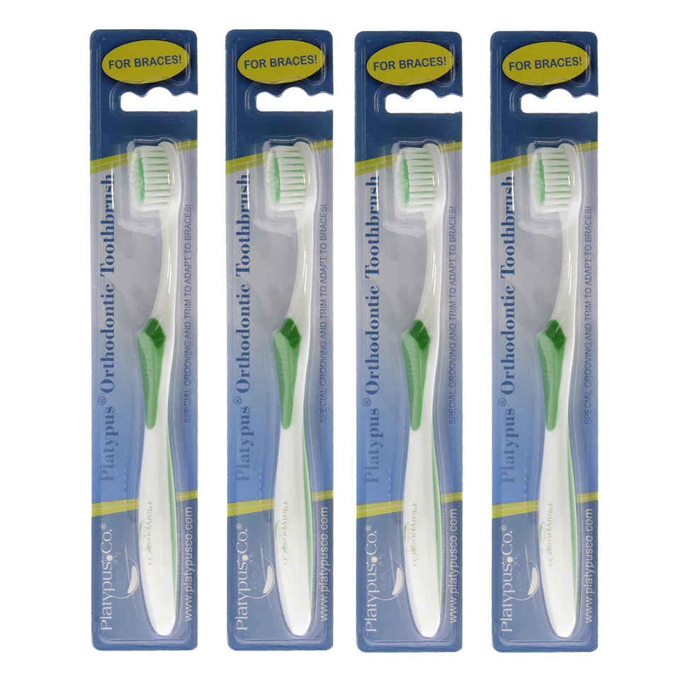 Platypus Orthodontic Toothbrush Multipack Toothbrush for Braces 4 Pc