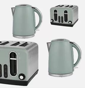 George Home Sage Green stainless steel kettle and 4 slice toaster set - Bild 1 von 3