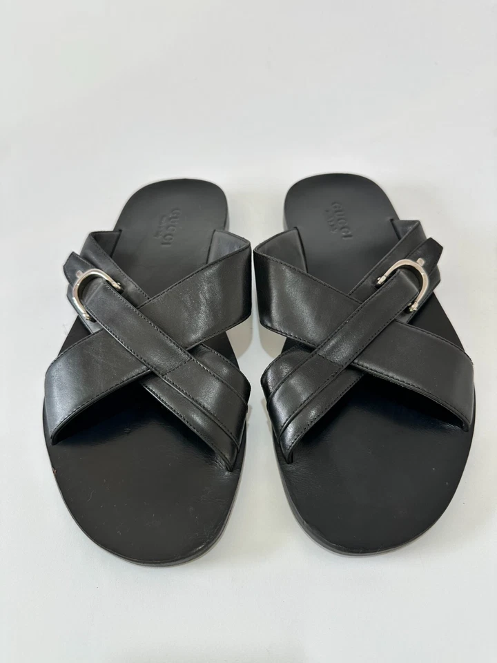 Gucci Toboganes de Cuero Negro Talla 8.5 UK/9.5 US Foto 1 de 4