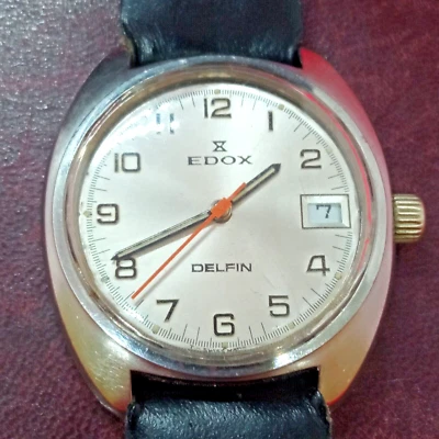 Reloj Edox Delfin Años 60 Vintage Buzo 20 ATM Acero Inoxidable Cuerda Manual 36mm Foto 1 de 4