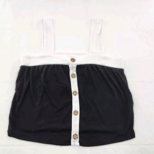 Belle By Belldini Womens Size Small Black White Color Block Tank - Picture 1 of 6