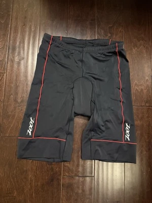 Zoot Men’s Cycling Compression Padded Black Shorts Black W/red Piping Size 2XL - Image 1 of 4