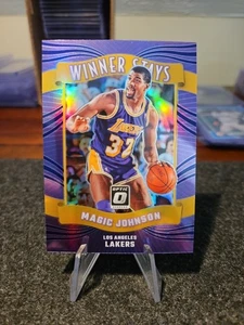 Donruss Optic Magic Johnson Winner Stays Purple Prizm Insert Lakers 2023-24 - Imagen 1 de 2