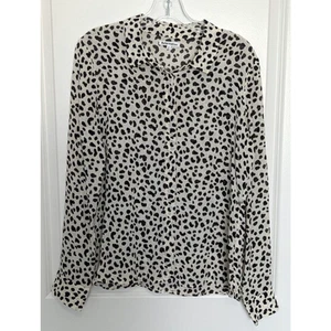 Reformation violette Bluse Damen Medium Ozelot Knopfleiste Shirt Top - Bild 1 von 9