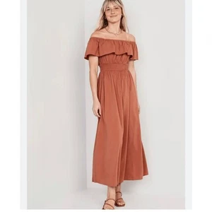 Old Navy Women’s Waist Defined Off the Shoulder Smocked Maxi Dress Sz xsm tall - Picture 1 of 5