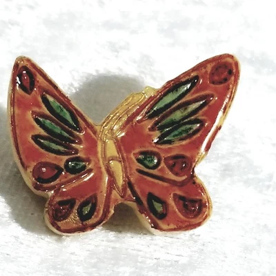 Butterfly 1"x1" orange, yellow, green and red 1.1902 - Image 1 of 4