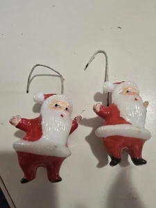 2 Mini Santa Christmas Ornaments Santa's 1 1/2” Tall - Picture 1 of 1