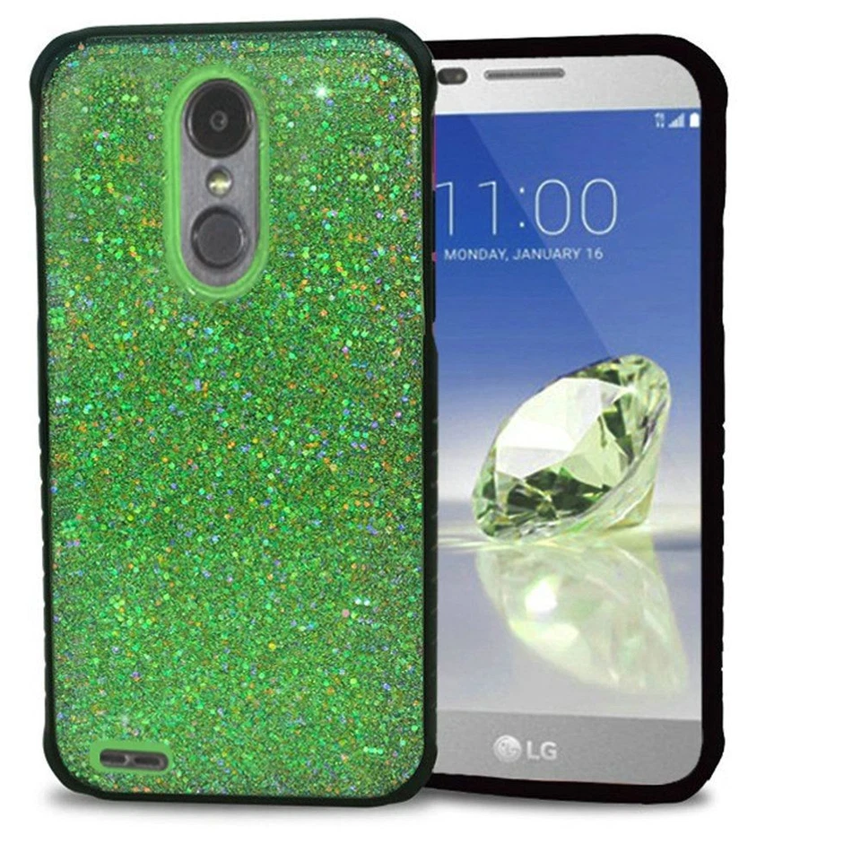 "Funda GSA delgada híbrida brillante para LG Aristo 2/3 - verde neón elegante protección" Foto 1 de 1