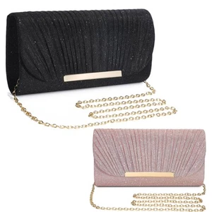 Women's Evening Bag Clutch Elegant Bridal Bag Wedding Handbag Small Shoulder Bag - Picture 1 of 39