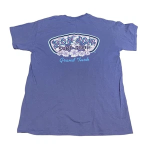 Vintage Ron Jon Surf Shop Medium Purple Glitter Grand Turk Tropical Flowers - Bild 1 von 5