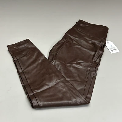 TIME AND TRU Women's Faux Leather Leggings Sz M 8-10 Brown (New) - Image 1 of 4