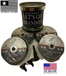 3” Steel Metal Cut-off Wheels 40 Pack W Mounting Mandrel & Let’s Go Brandon Tin - Picture 1 of 8