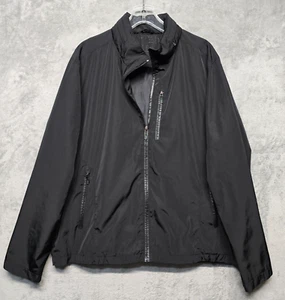 Tumi T Tech Jacket Mens Extra Large Black Windbreaker Lightweight Hood Packable - Picture 1 of 20
