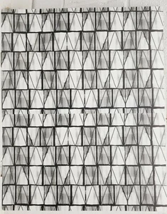 SET 2 TOVAGLIETTE IN PLASTICA,12"x17",SCHIZZO GEOMETRICO,QUADRATI BIANCO E NERO#1,HL - Foto 1 di 6
