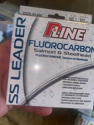 Línea P #SSFL100-15, fluorocarbono, salmón y cabeza de acero. Prueba de 15 lb, 100 yardas Foto 1 de 3