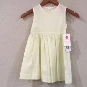 NEW Smiling Buttons Girls Sz 6Y Neon Dots Pinny Dress 100% Cotton - Picture 1 of 10