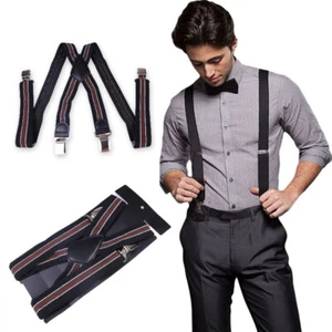 Mens Braces With Heavy Duty Metal Clip 50mm Wide Suspender Trouser Suspender UK - Picture 1 of 34