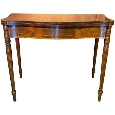 Seymour School Sheraton Mahogany Gaming Table with Demilune Inlay, c. 1810 - Image 1 of 4