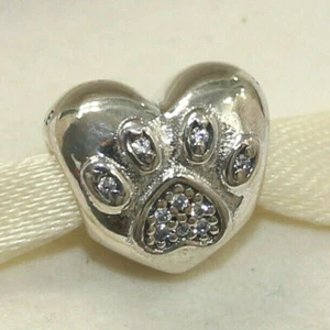Neu Original Pandora Charm I Love My Pet 791713CZ Bead mit Etikett & Wildlederbeutel - Bild 1 von 6