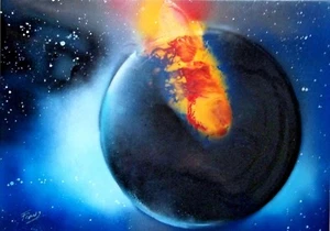  ATEMBERAUBEND EINZIGARTIGES und KOMPLETT ORIGINELLES FANTASY-KUNSTWERK von B.A. KÜNSTLER A2  - Bild 1 von 1