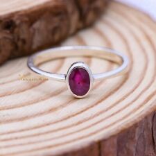 Natural Ruby Gemstone 925 Solid Sterling Silver Delicate Ring Jewelry For Women