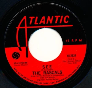 THE RASCALS - SEE / AWAY AWAY - ATLANTIC 45-2634 - 45 Record VG+ - Picture 1 of 2
