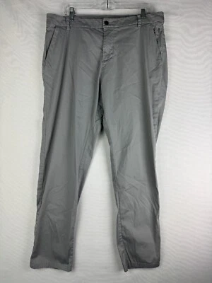 Pantalones Lululemon Comission para Hombres 36 Gris Chino Bolsillos Athelisure Yoga Frente Plano Foto 1 de 4