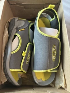 Keen Knotch River Ot Size 4 Big Boys Yellow Grey Open Toe Sandals 1026157 New - Picture 1 of 10